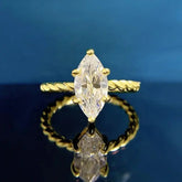 Radiant Cut Lab Moissanite Diamond Ring 100% Real 925 Rings by Dropshee