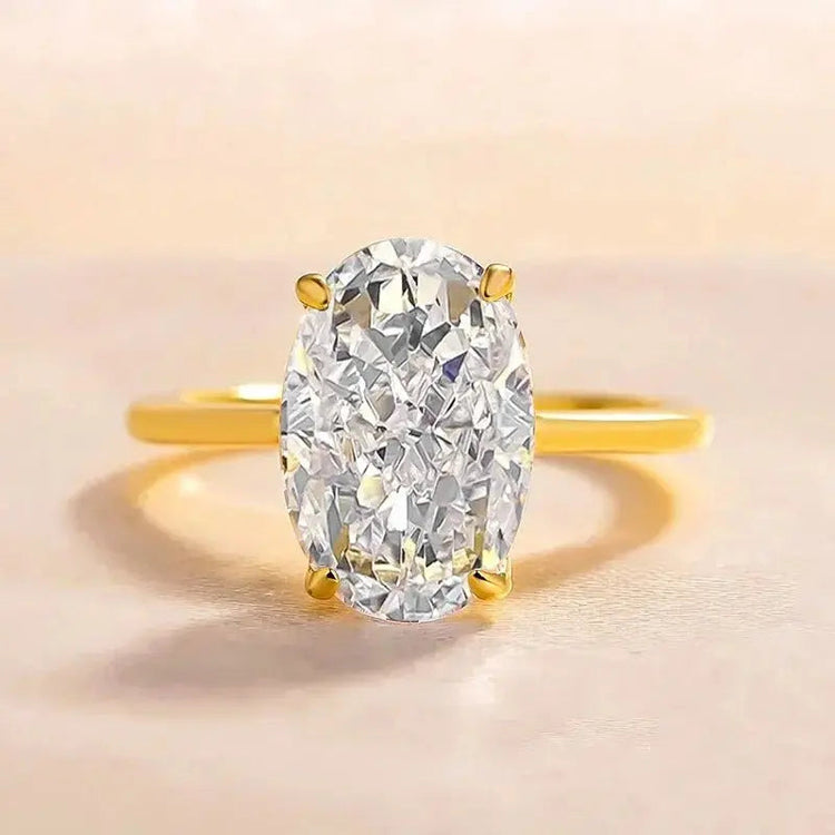 Radiant Cut Lab Moissanite Diamond Ring 100% Real 925 Rings by Dropshee