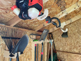 Overhead Weed Wacker Storage Hook – Ceiling Mount for Weed Eaters & Tools Organizer for Shed Outdoor Storage by HangThis Up My Shed Organizing System