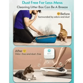 White Air Purifier with Blue Light Downypaws Litter Box Cat Air Deodoriser by DownyPaws Official Store