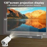 White Cylinder Portable Cinema Smart Projector portable projector by Transpeed Official Store