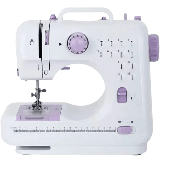 White and Lavender Electric Sewing Machine Metal Thread Cutting sewing machines by Boutique Preferred Store