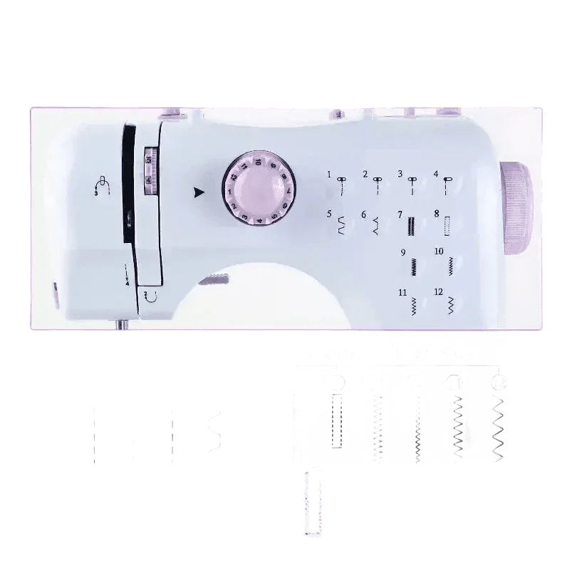 White and Lavender Electric Sewing Machine Metal Thread Cutting sewing machines by Boutique Preferred Store