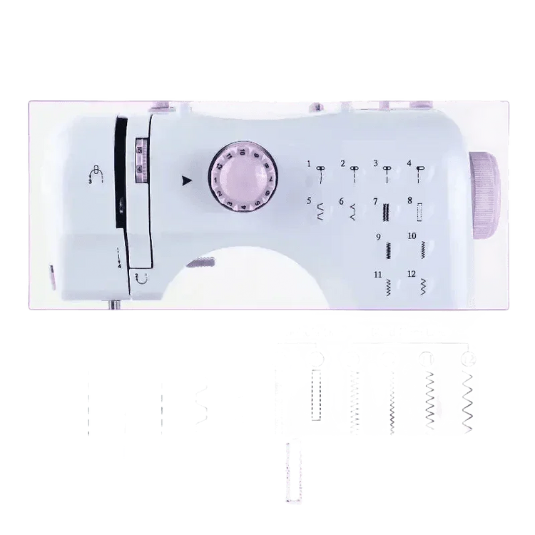 White and Lavender Electric Sewing Machine Metal Thread Cutting sewing machines by Boutique Preferred Store