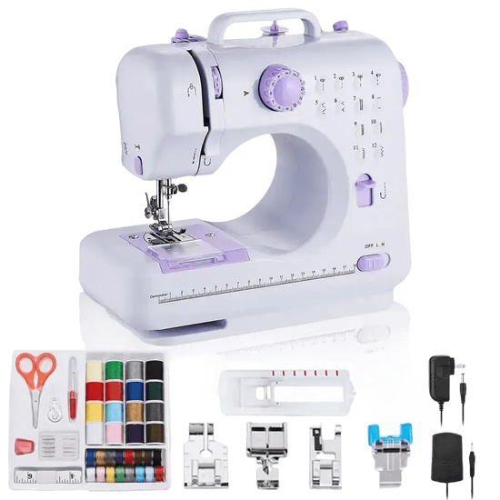 White Lavender Mini Electric Sewing Machine Portable sewing machines by Rxmeili