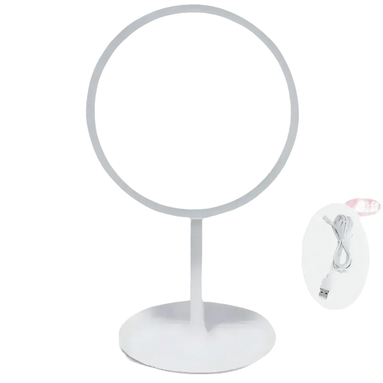 White LED Daylight Makeup Mirror USB Battery face mirror by Rockbrook Daily Store
