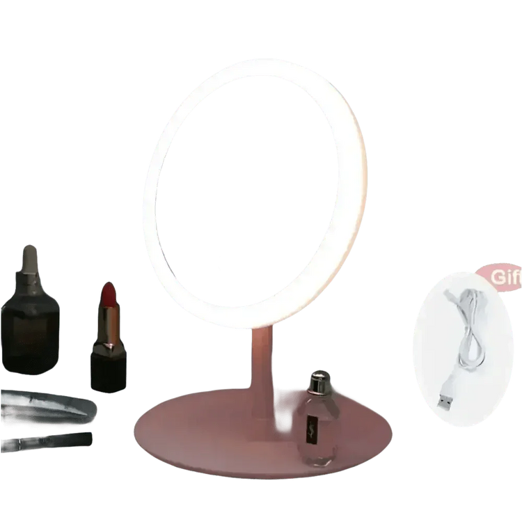 White LED Daylight Makeup Mirror USB Battery face mirror by Rockbrook Daily Store