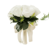 White Rose Wedding Bouquet Artificial Silk Rose Flower Bouquet by Shop1102732563 Store
