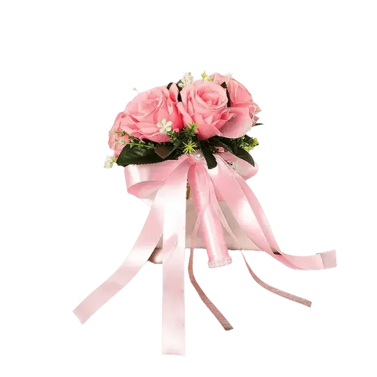 White Rose Wedding Bouquet Artificial Silk Rose Flower Bouquet by Shop1102732563 Store