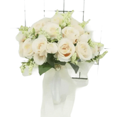 White Silk Flowers Wedding Bouquet Flower Bouquet by YO CHO Store