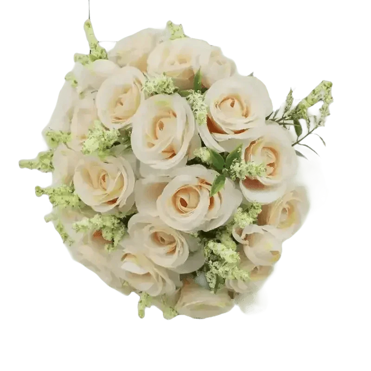 White Silk Flowers Wedding Bouquet Flower Bouquet by YO CHO Store