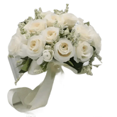 White Silk Flowers Wedding Bouquet Flower Bouquet by YO CHO Store
