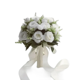 White Silk Flowers Wedding Bouquet Flower Bouquet by YO CHO Store