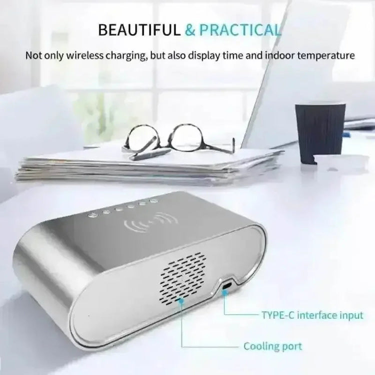 Wireless Charger Alarm Clock Time LED Digital Thermometer Earphone Phone Chargers Fast Charging Station Dock for iPhone Samsung Wireless Charger by DSERS