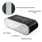 Wireless Charger Alarm Clock Time LED Digital Thermometer Earphone Phone Chargers Fast Charging Station Dock for iPhone Samsung Wireless Charger by DSERS
