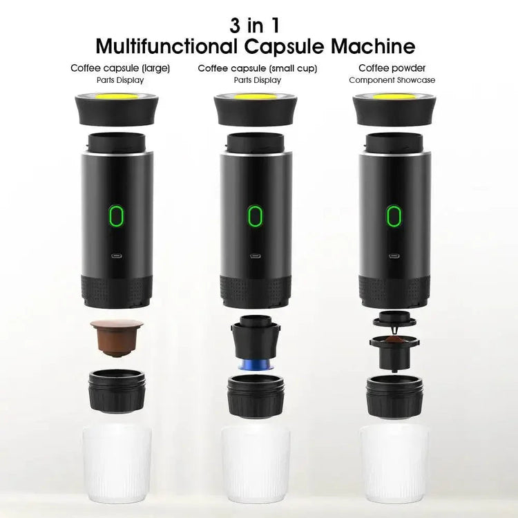 Wireless Electric Portable Espresso Coffee Machine for Car & Home Camping Coffee Maker 3-in-1 Capsule Powder Travel Coffee Maker coffee maker by Dropshee