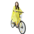 Woman in Colorful Waterproof Long Raincoat on Yellow Bicycle Raincoat by Lemonkid Hat Slipper Raincoat Store