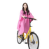 Woman in Colorful Waterproof Long Raincoat on Yellow Bicycle Raincoat by Lemonkid Hat Slipper Raincoat Store