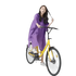 Woman in Colorful Waterproof Long Raincoat on Yellow Bicycle Raincoat by Lemonkid Hat Slipper Raincoat Store