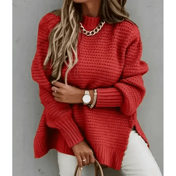 Womens Oversized Knit Mock Neck Pullover Sweater women Attire by Women Winter Coats Store OMCHION Official Store