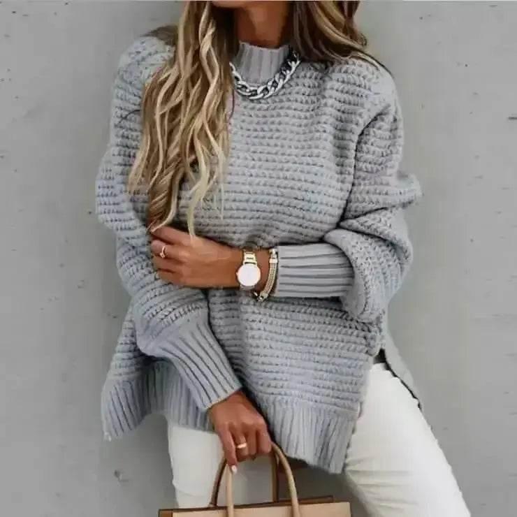 Womens Oversized Knit Mock Neck Pullover Sweater women Attire by Women Winter Coats Store OMCHION Official Store