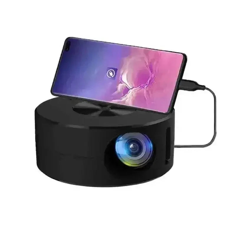 YT200 Mini Projector Black Phone Compatible Mini Projector by Kebidiu Electronic Store