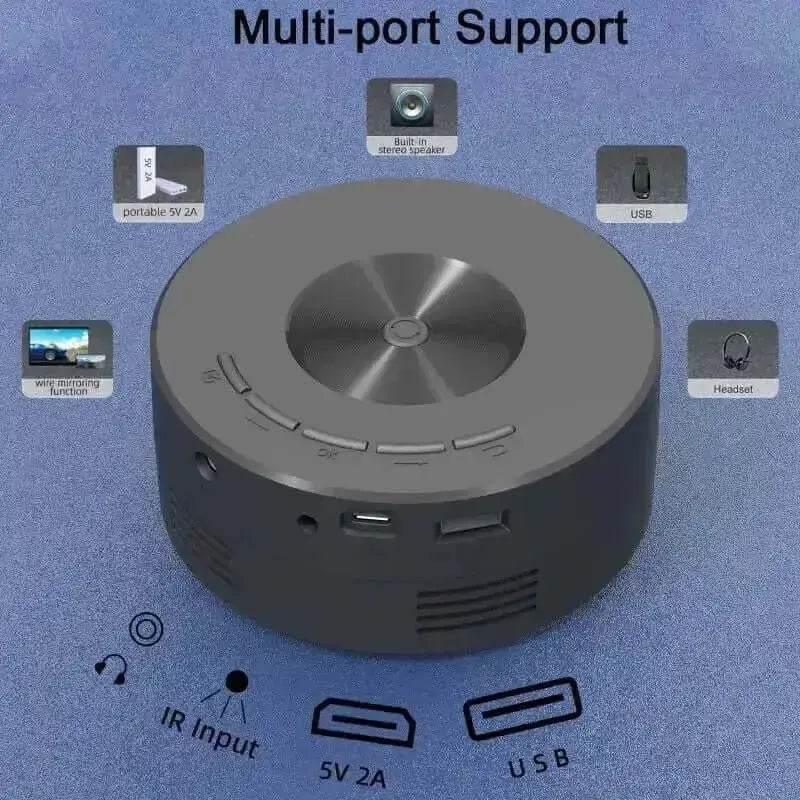 YT200 Mini Projector Black Phone Compatible Mini Projector by Kebidiu Electronic Store