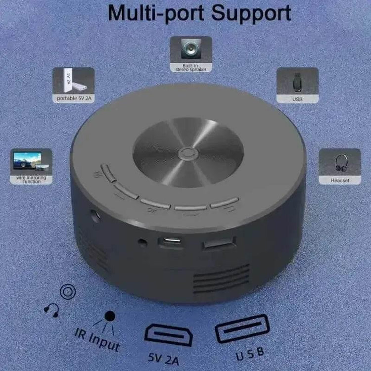 YT200 Mini Projector Black Phone Compatible Mini Projector by Kebidiu Electronic Store