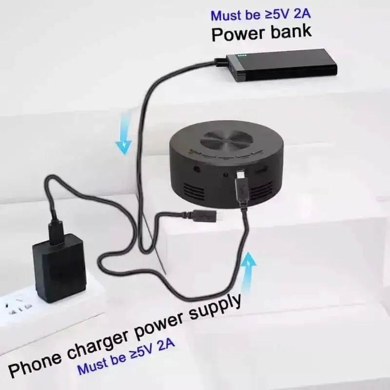 YT200 Mini Projector Black Phone Compatible Mini Projector by Kebidiu Electronic Store