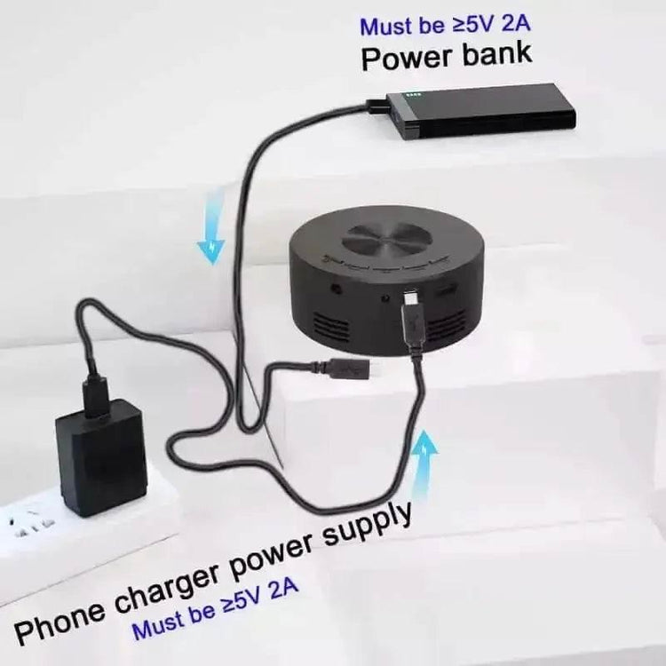 YT200 Mini Projector Black Phone Compatible Mini Projector by Kebidiu Electronic Store